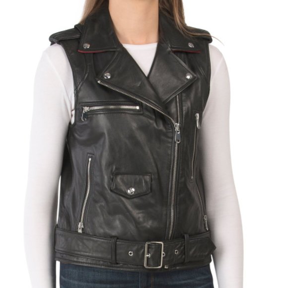 NWT SAM EDELMAN Genuine Leather Vest - Picture 1 of 4